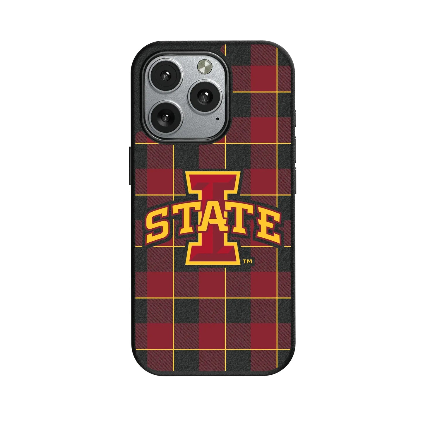 Iowa State University Cyclones Plaid MagSafe Compatible Phone Case for Apple iPhone