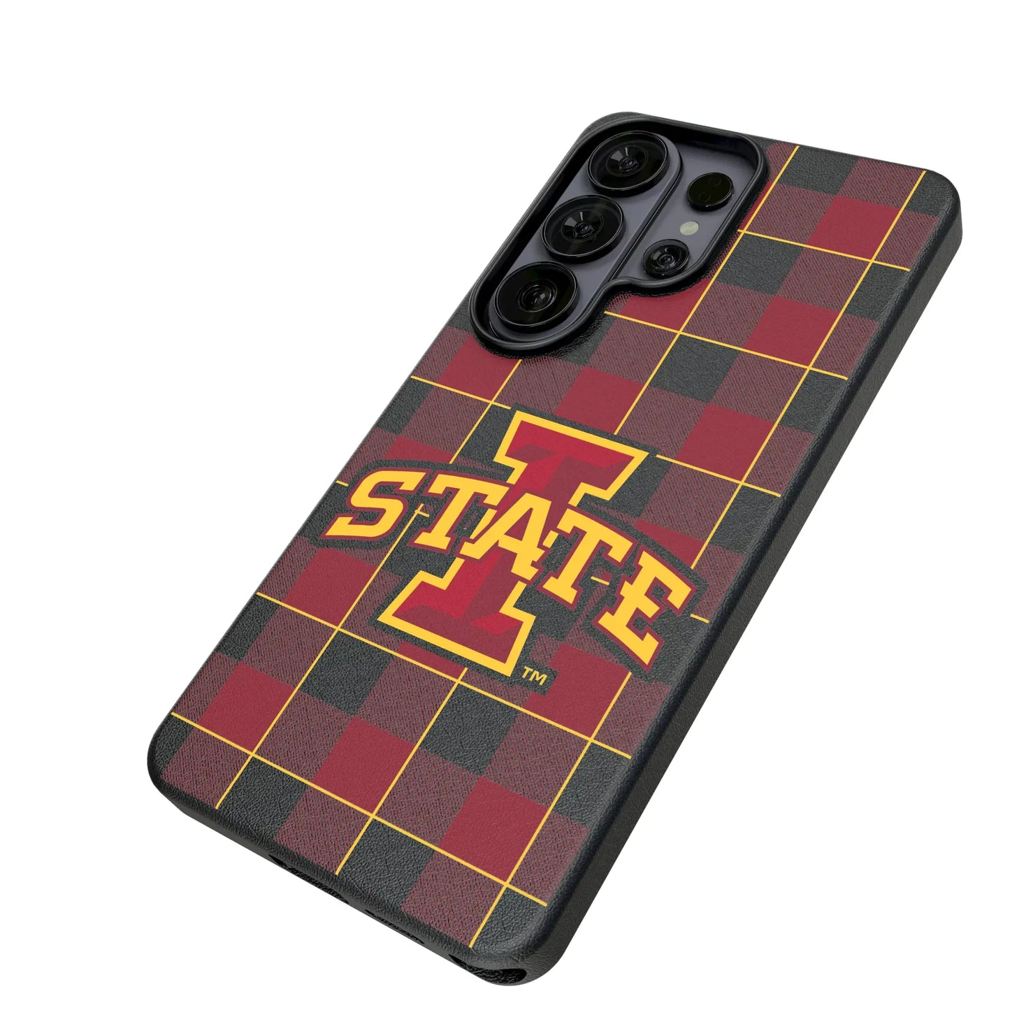 Iowa State University Cyclones Plaid MagSafe Compatible Phone Case for Samsung Galaxy