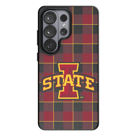 Iowa State University Cyclones Plaid MagSafe Compatible Phone Case for Samsung Galaxy