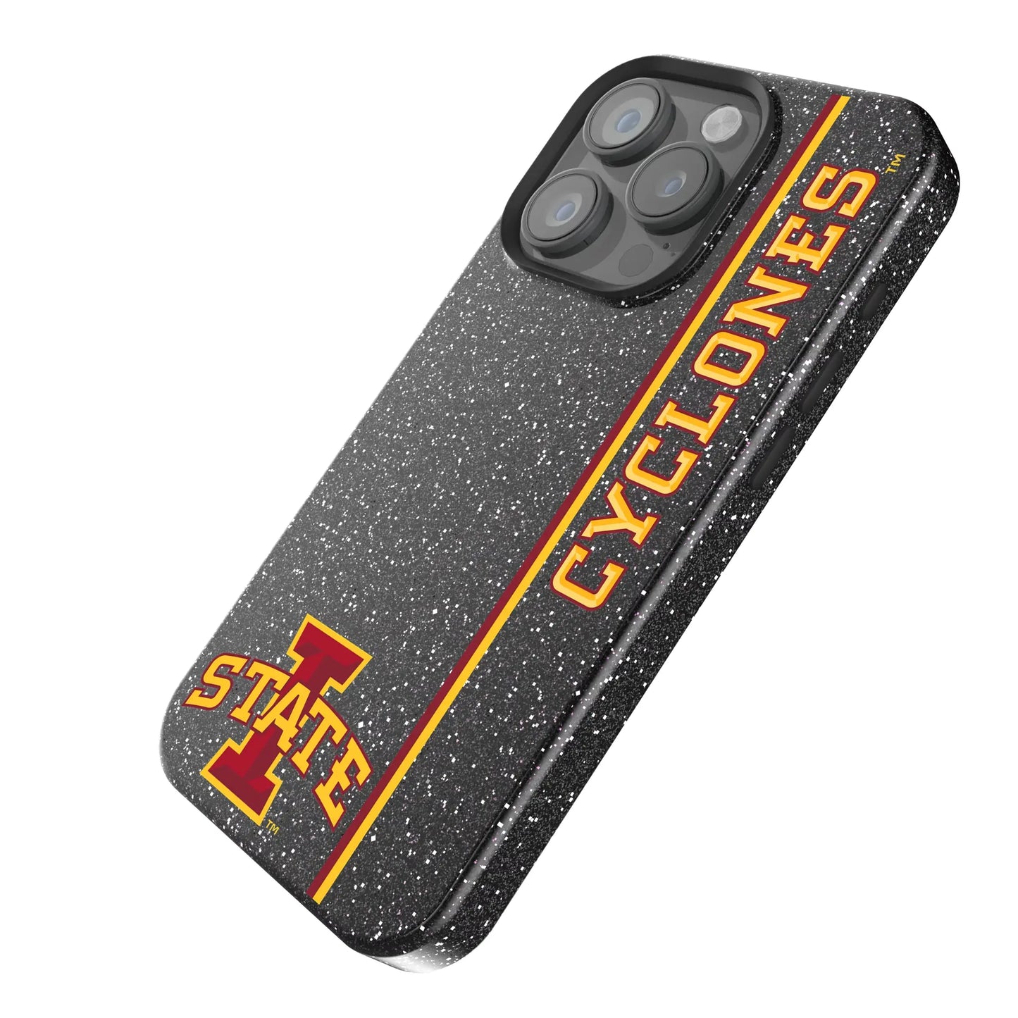 Iowa State University Cyclones Sidebar Black Bling Phone Case for Apple iPhone