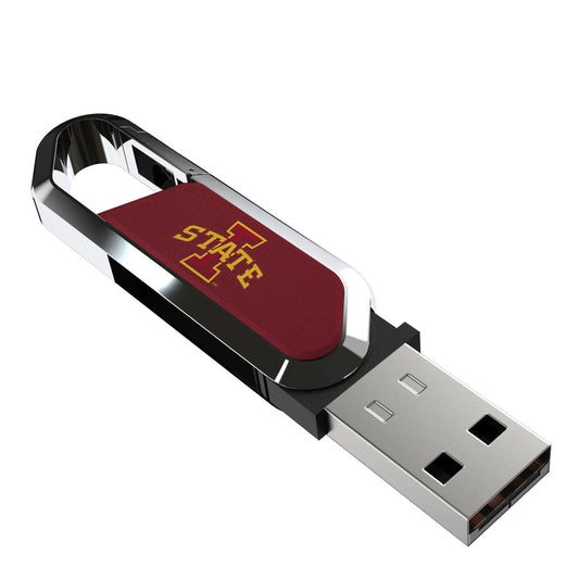 Iowa State University Cyclones Solid USB 64GB Clip Style Flash Drive