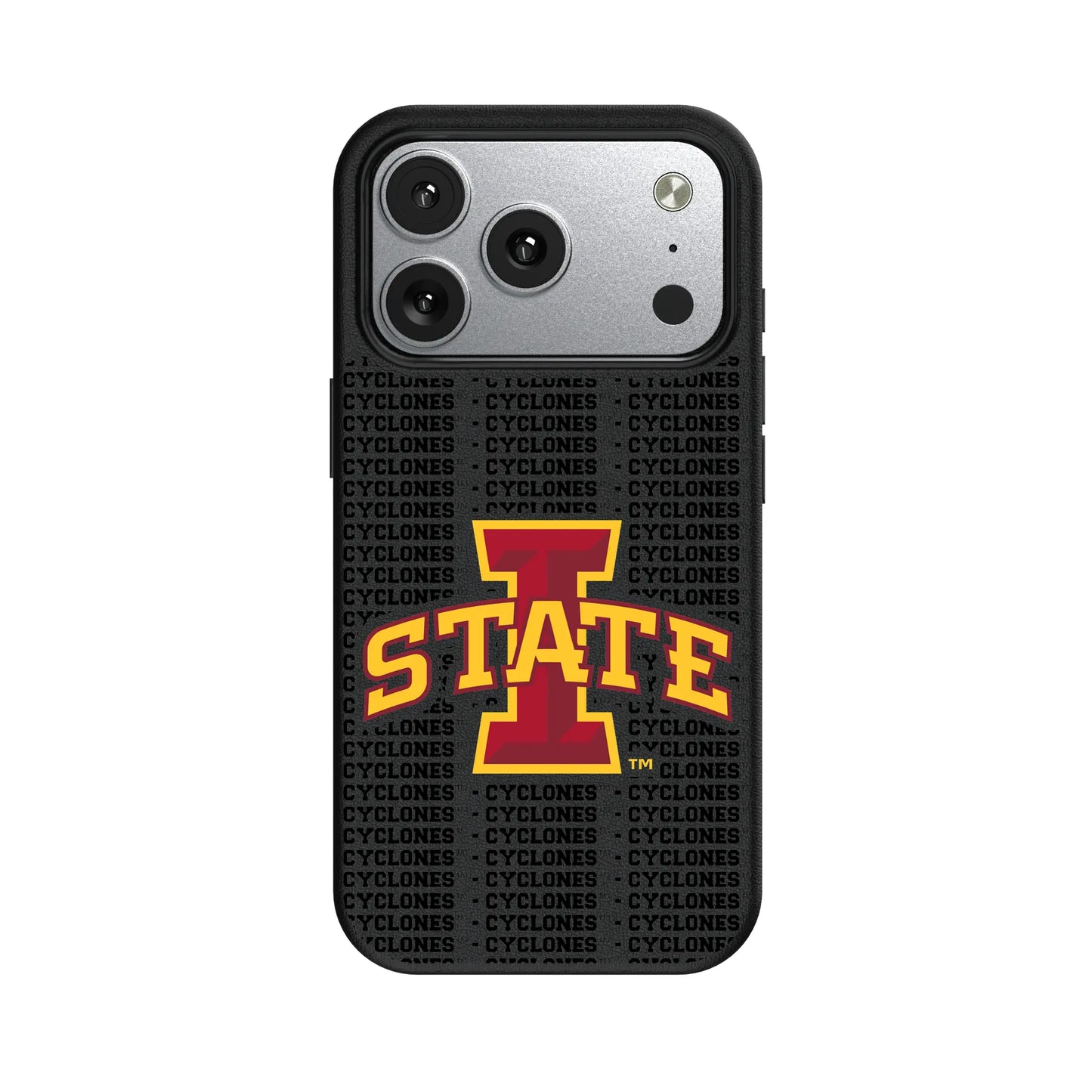 Iowa State University Cyclones Text Backdrop MagSafe Compatible Phone Case for Apple iPhone
