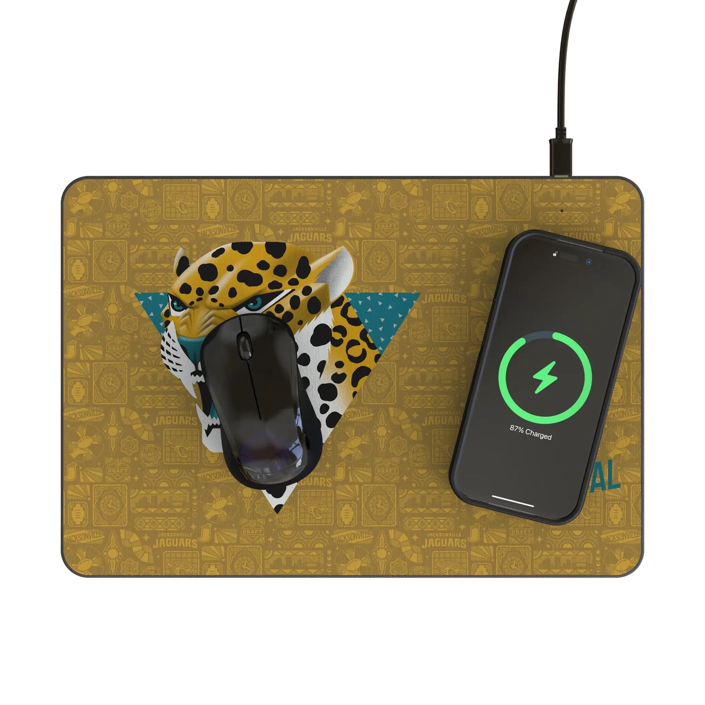 Jacksonville Jaguars Deco 15-Watt Wireless Charger and Mouse Pad
