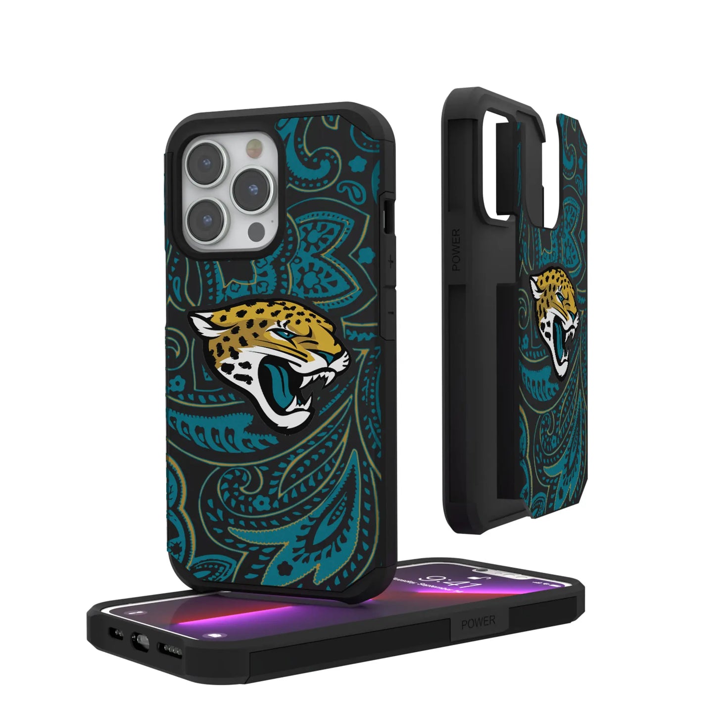 Jacksonville Jaguars Paisley Rugged Phone Case for Apple iPhone