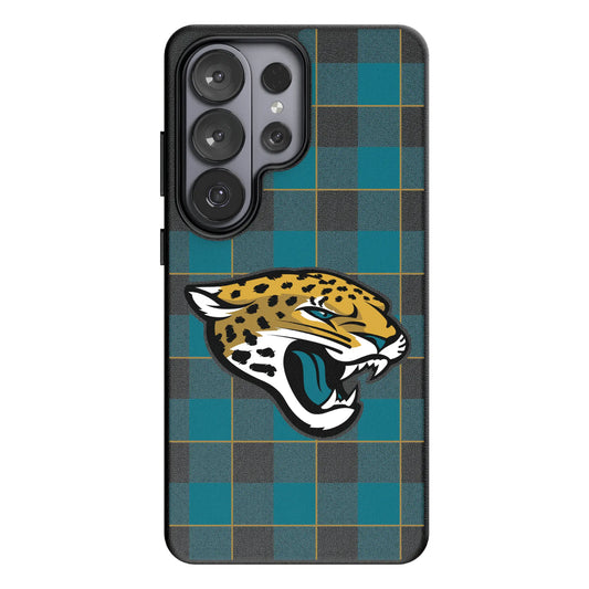 Jacksonville Jaguars Plaid MagSafe Compatible Phone Case for Samsung Galaxy