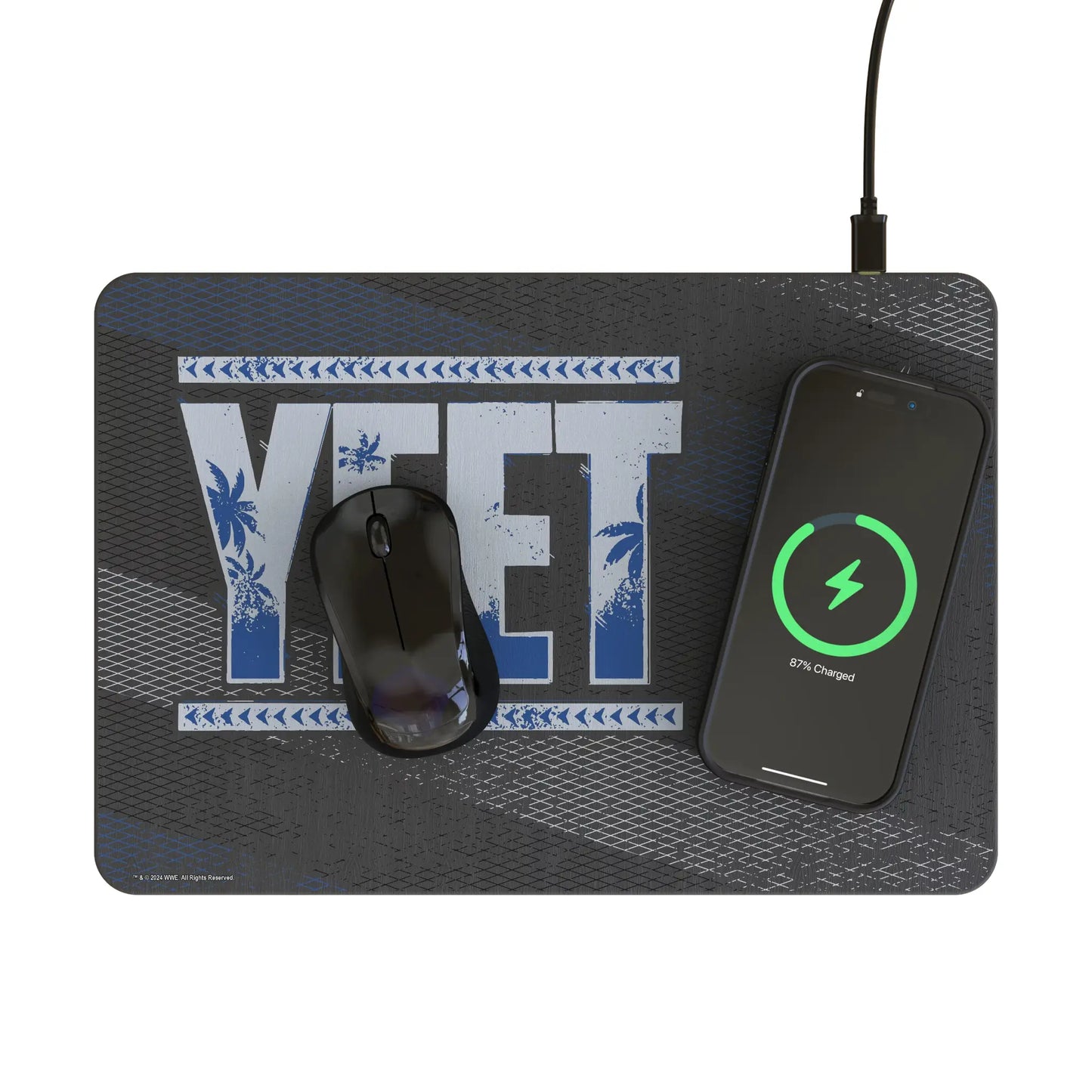 Jey Uso Steel 15-Watt Wireless Charger and Mouse Pad