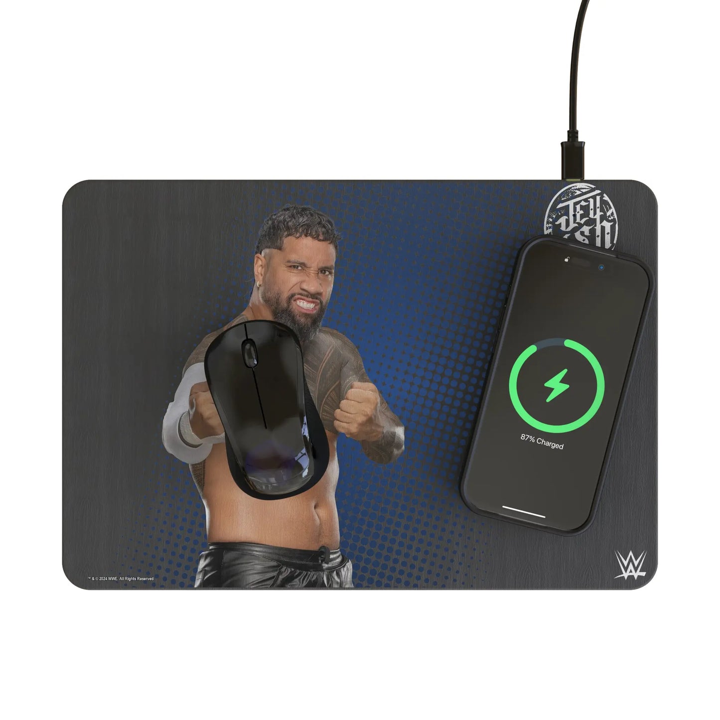 Jey Uso Superstar 15-Watt Wireless Charger and Mouse Pad