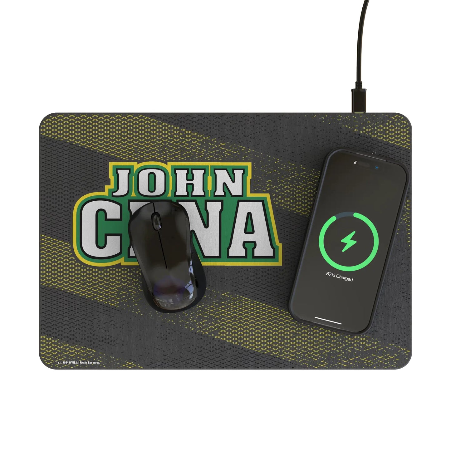 John Cena Steel 15-Watt Wireless Charger and Mouse Pad