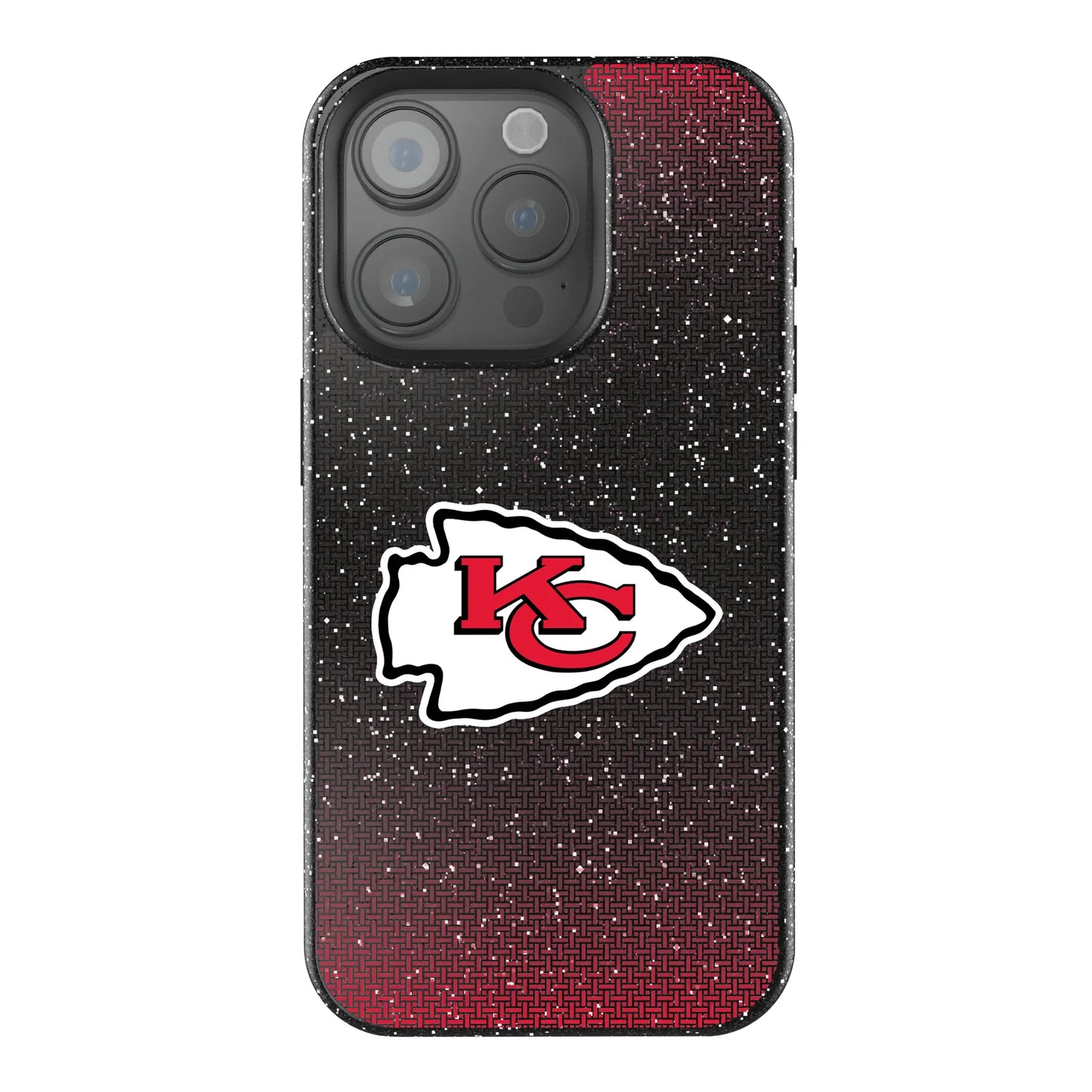 Kansas City Chiefs Linen Black Bling Phone Case for Apple iPhone