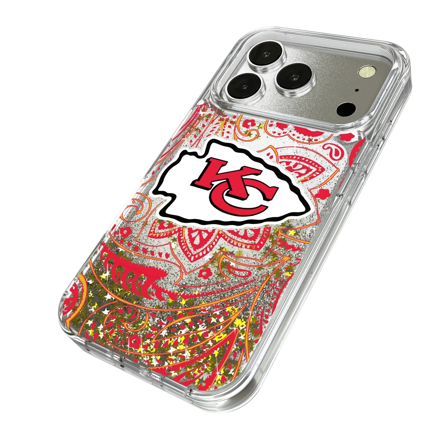 Kansas City Chiefs Paisley Glitter Phone Case for Apple iPhone
