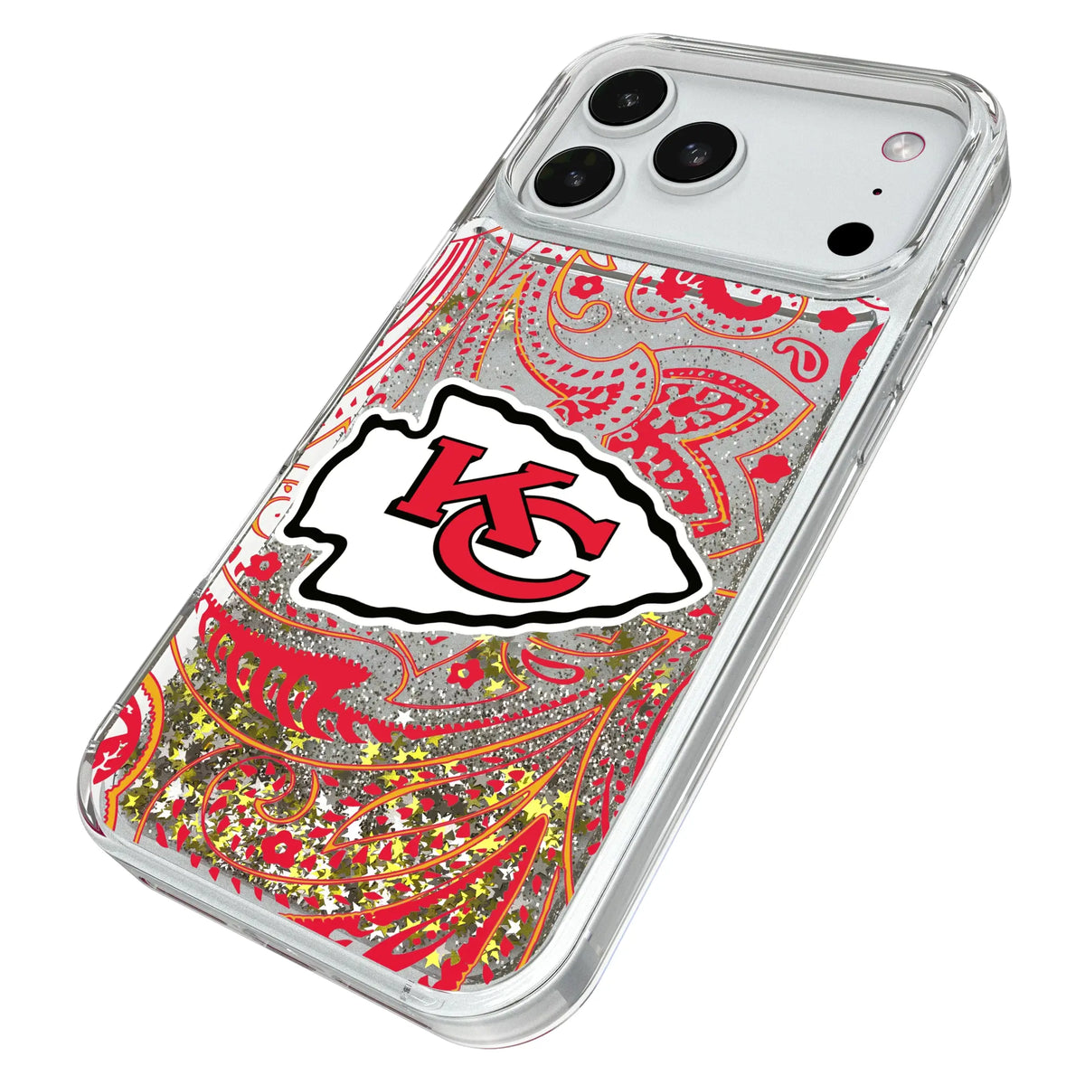 Kansas City Chiefs Paisley Glitter Phone Case for Apple iPhone