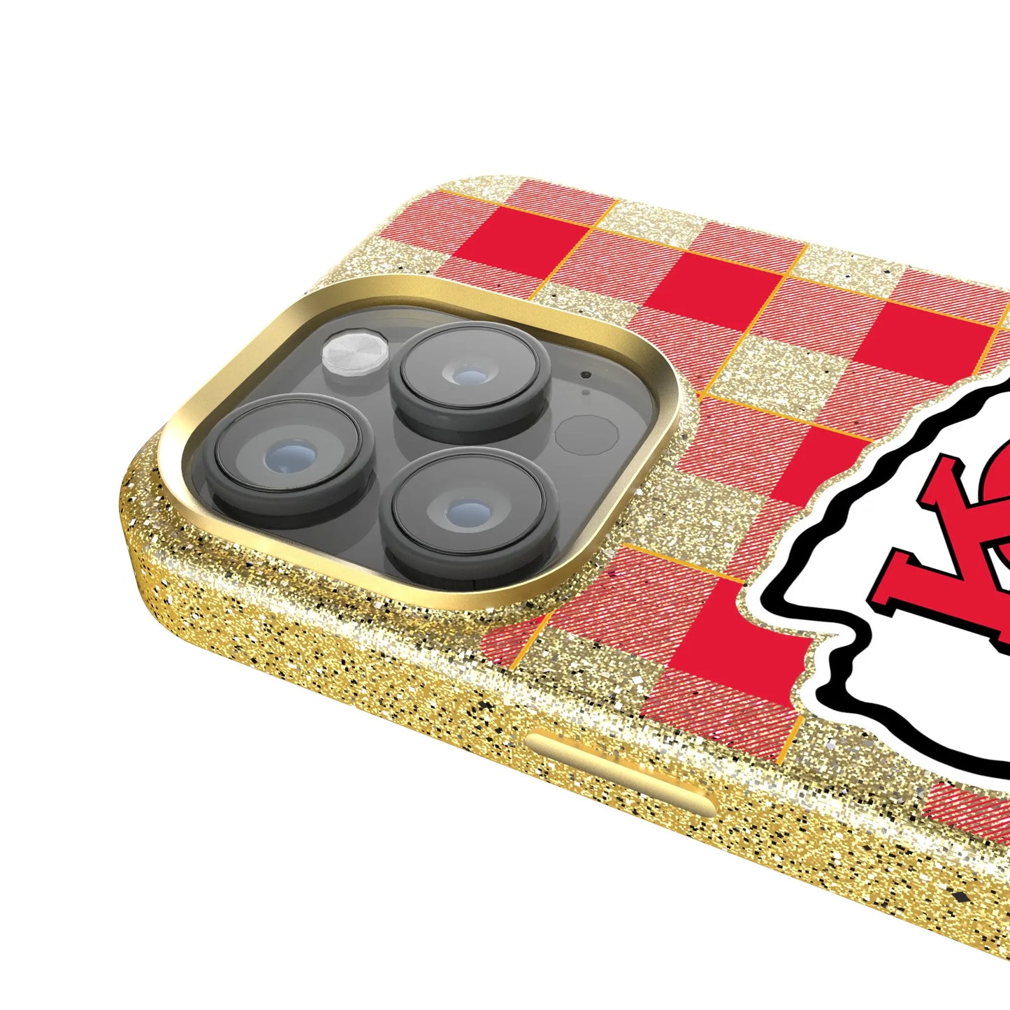 Kansas City Chiefs Plaid Bling Phone Case for Apple iPhone