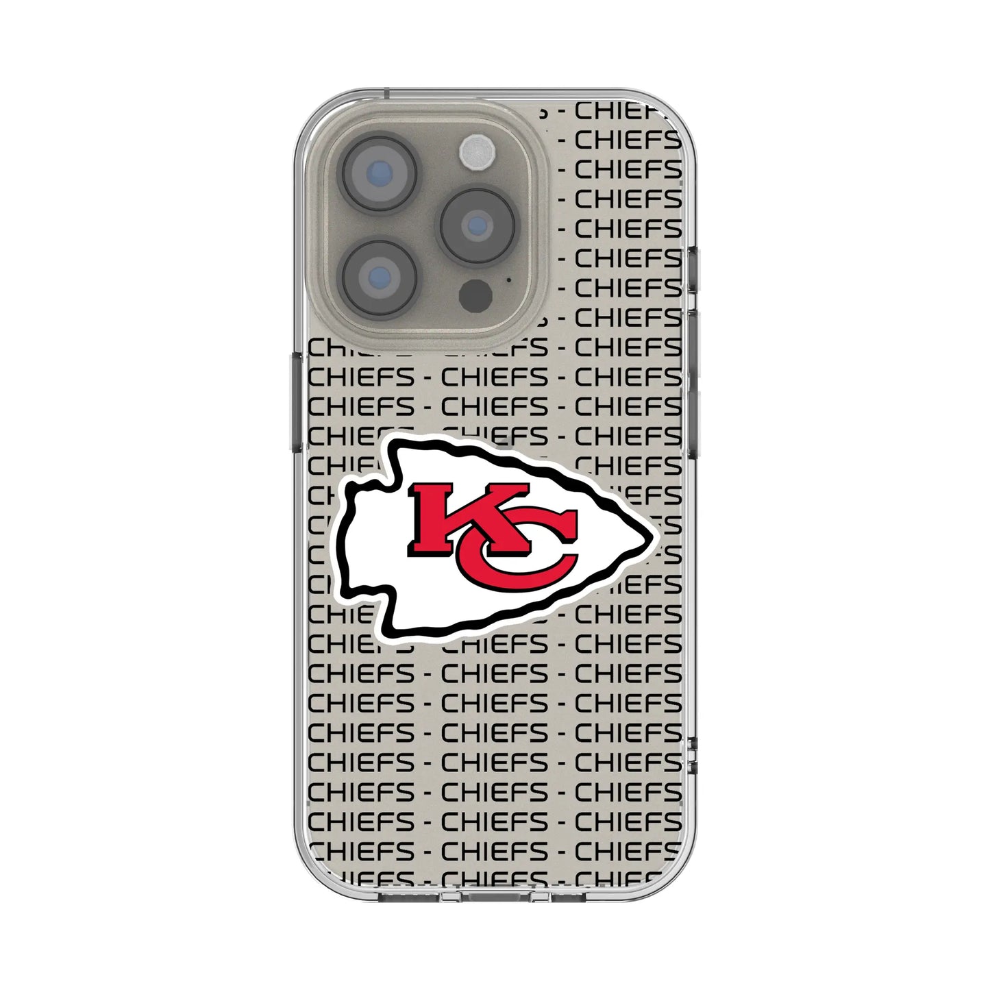 Kansas City Chiefs Text Backdrop Clear Phone Case for Apple iPhone