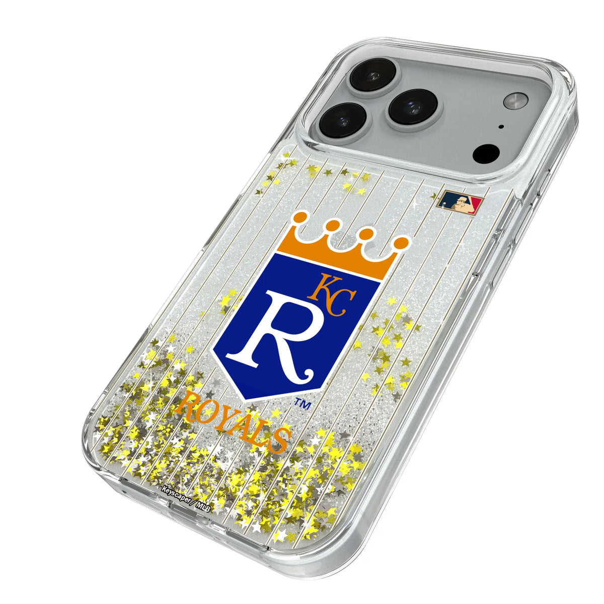 Kansas City Royals 1969-1978 - Cooperstown Collection Pinstripe Glitter Phone Case for Apple iPhone