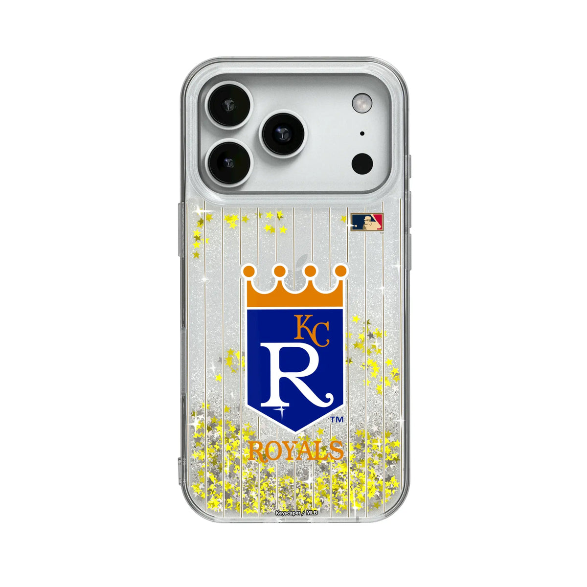 Kansas City Royals 1969-1978 - Cooperstown Collection Pinstripe Glitter Phone Case for Apple iPhone
