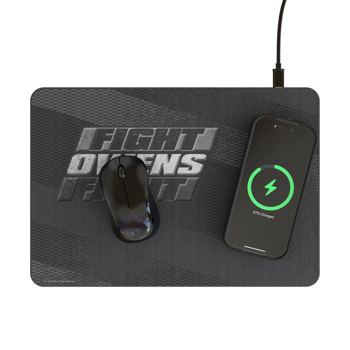 Kevin Owens Steel 15-Watt Wireless Charger and Mouse Pad