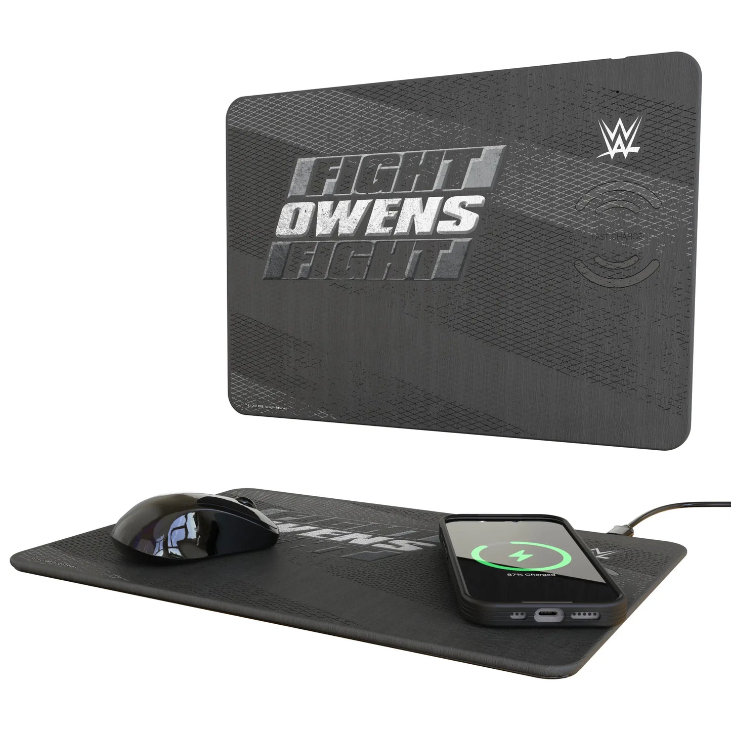 Kevin Owens Steel 15-Watt Wireless Charger and Mouse Pad