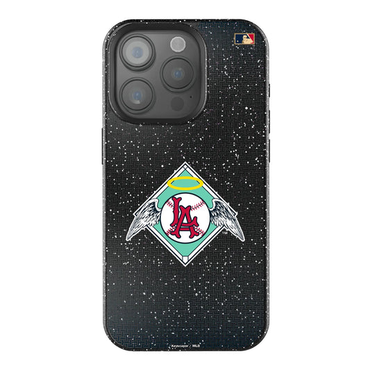 LA Angels 1961-1965 - Cooperstown Collection Linen Black Bling Phone Case for Apple iPhone