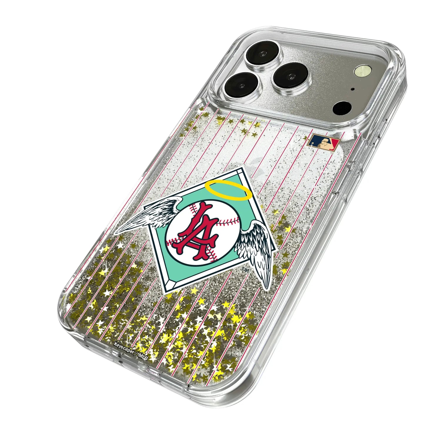 LA Angels 1961-1965 - Cooperstown Collection Pinstripe Glitter Phone Case for Apple iPhone