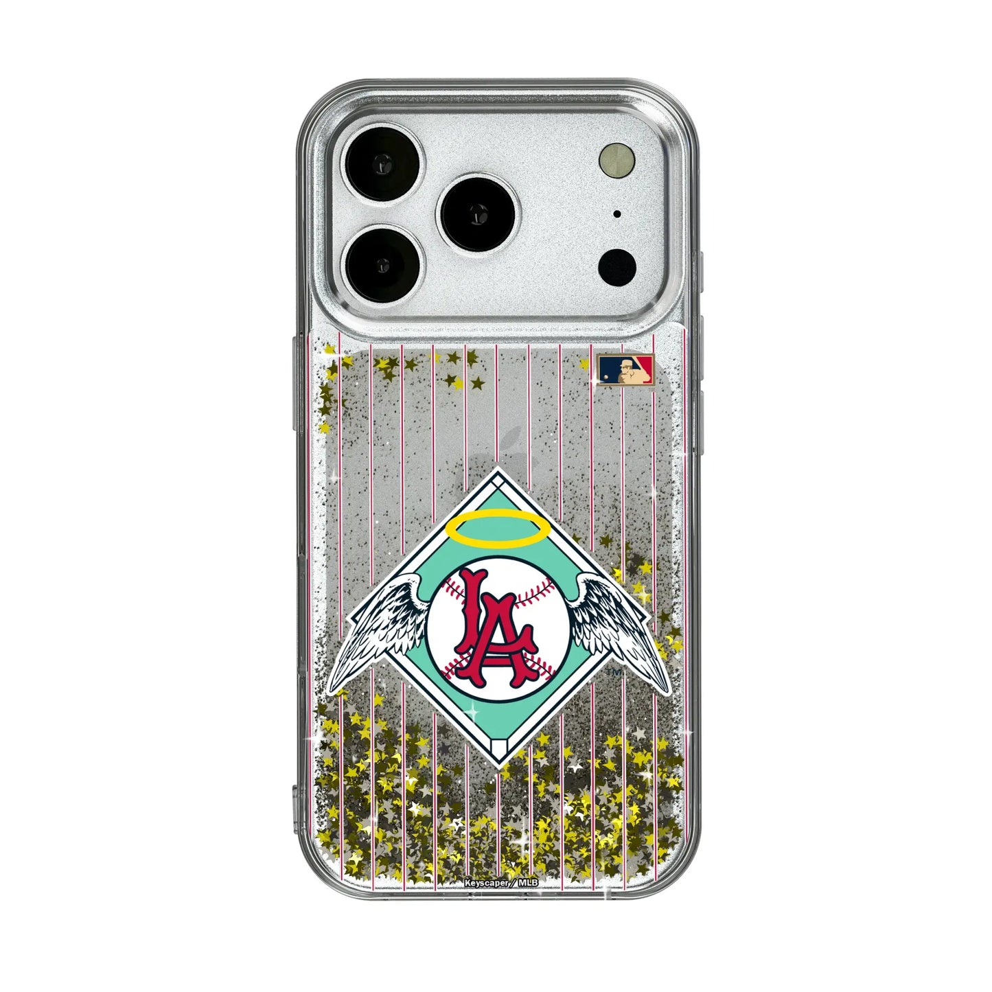 LA Angels 1961-1965 - Cooperstown Collection Pinstripe Glitter Phone Case for Apple iPhone