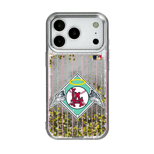 LA Angels 1961-1965 - Cooperstown Collection Pinstripe Glitter Phone Case for Apple iPhone
