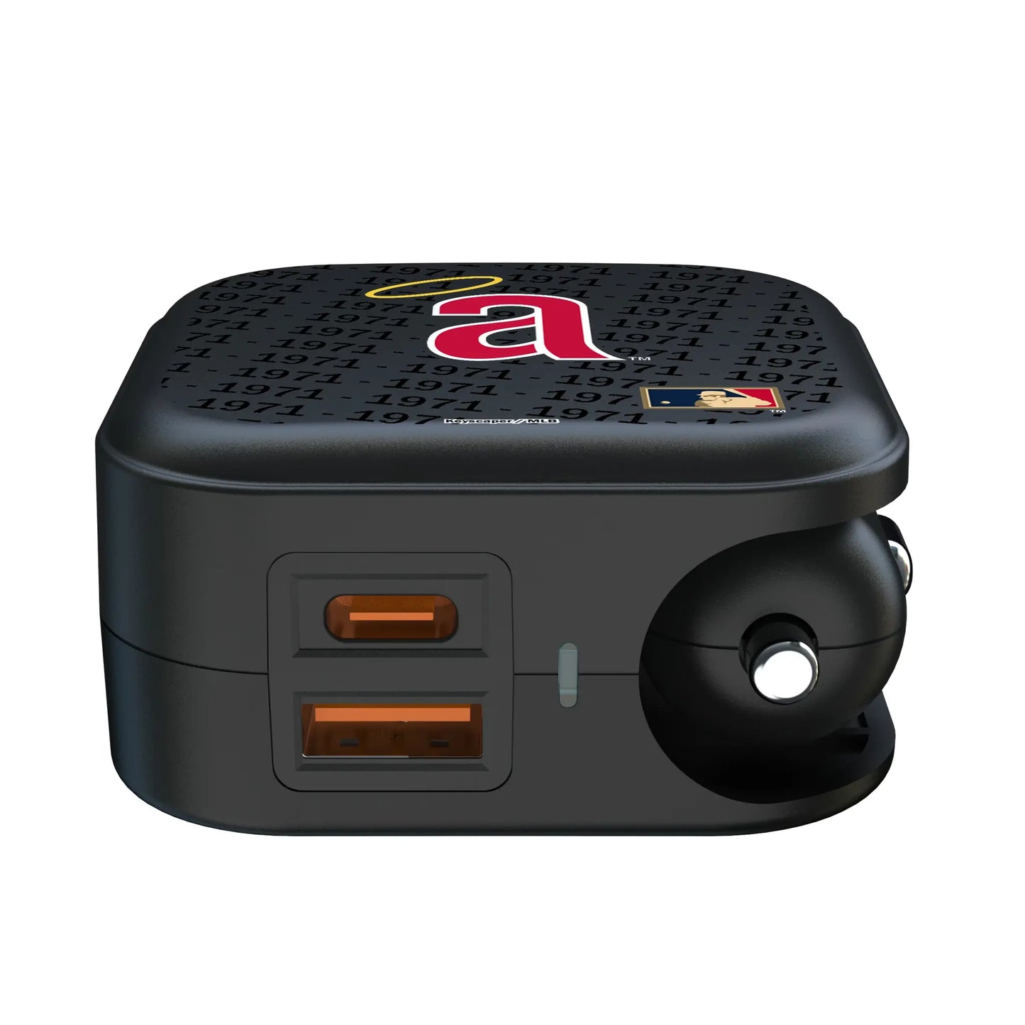 LA Angels 1971 - Cooperstown Collection Text Backdrop 2 in 1 USB A/C Charger