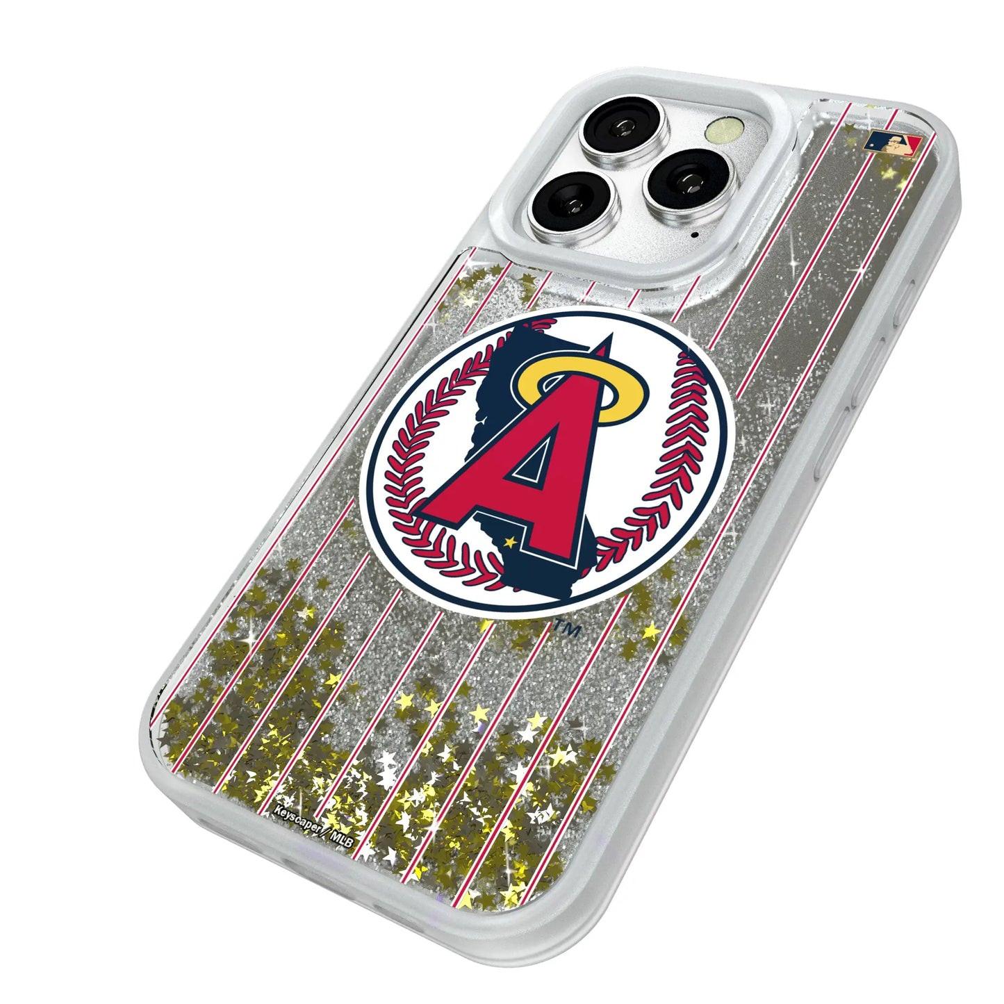 LA Angels 1986-1992 - Cooperstown Collection Pinstripe Glitter Phone Case for Apple iPhone