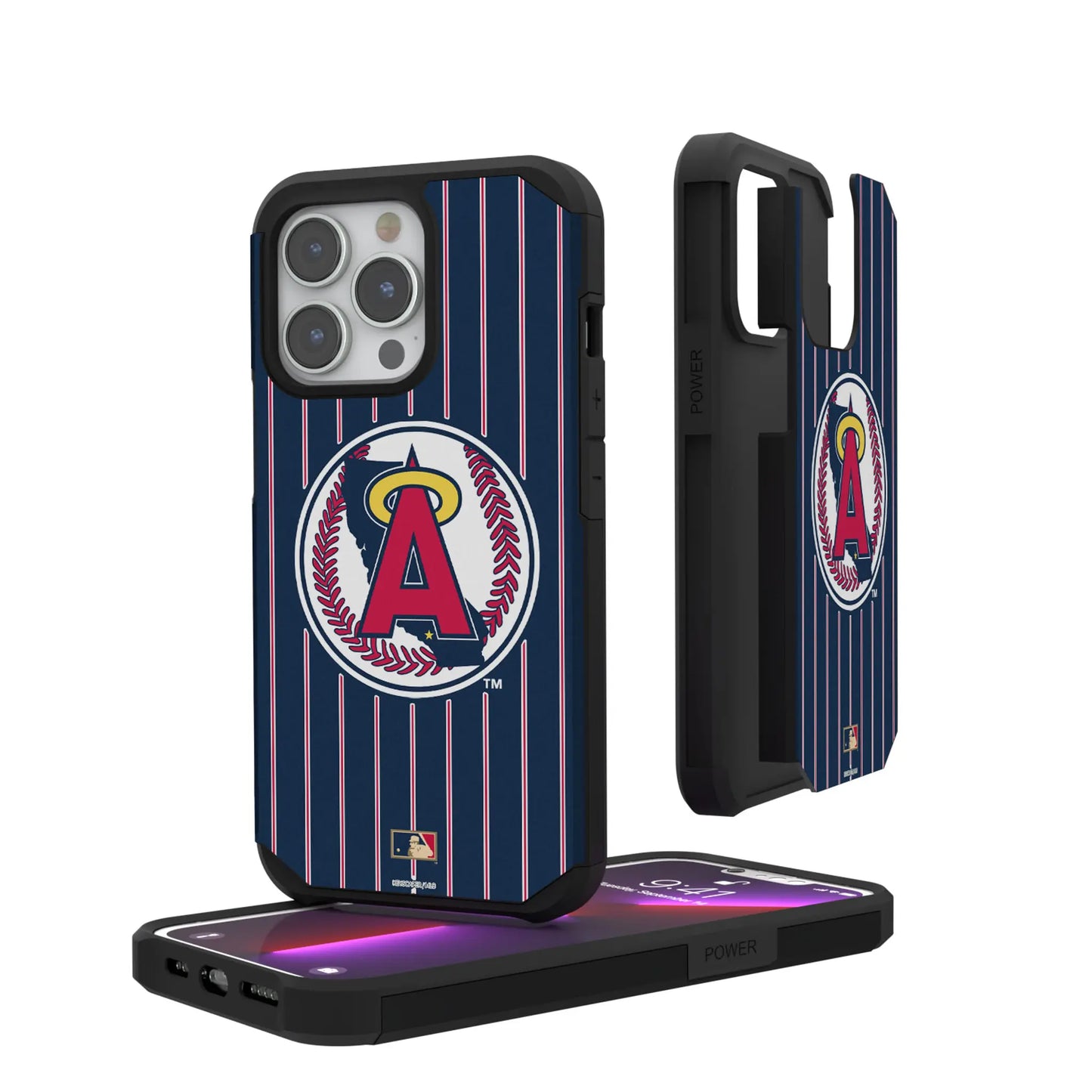 LA Angels 1986-1992 - Cooperstown Collection Pinstripe Rugged Phone Case for Apple iPhone