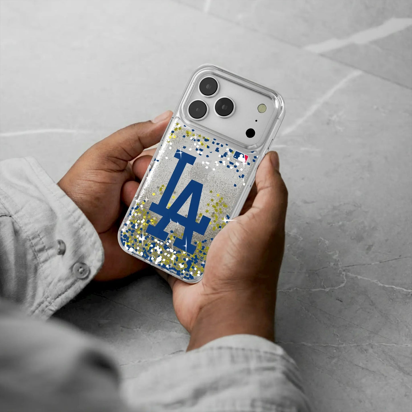 LA Dodgers Confetti Glitter Phone Case for Apple iPhone