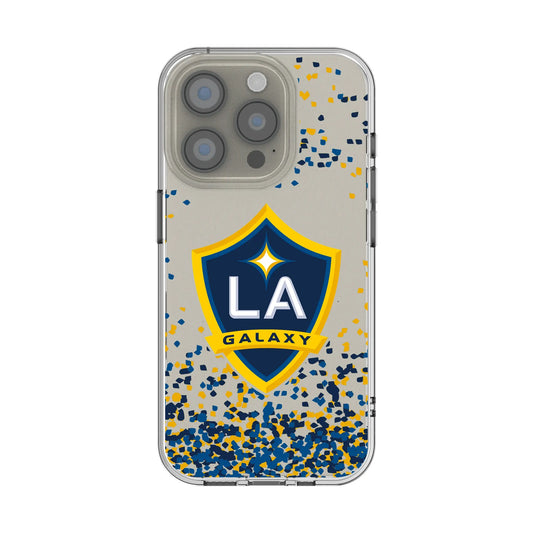 LA Galaxy Confetti Clear Phone Case for Apple iPhone