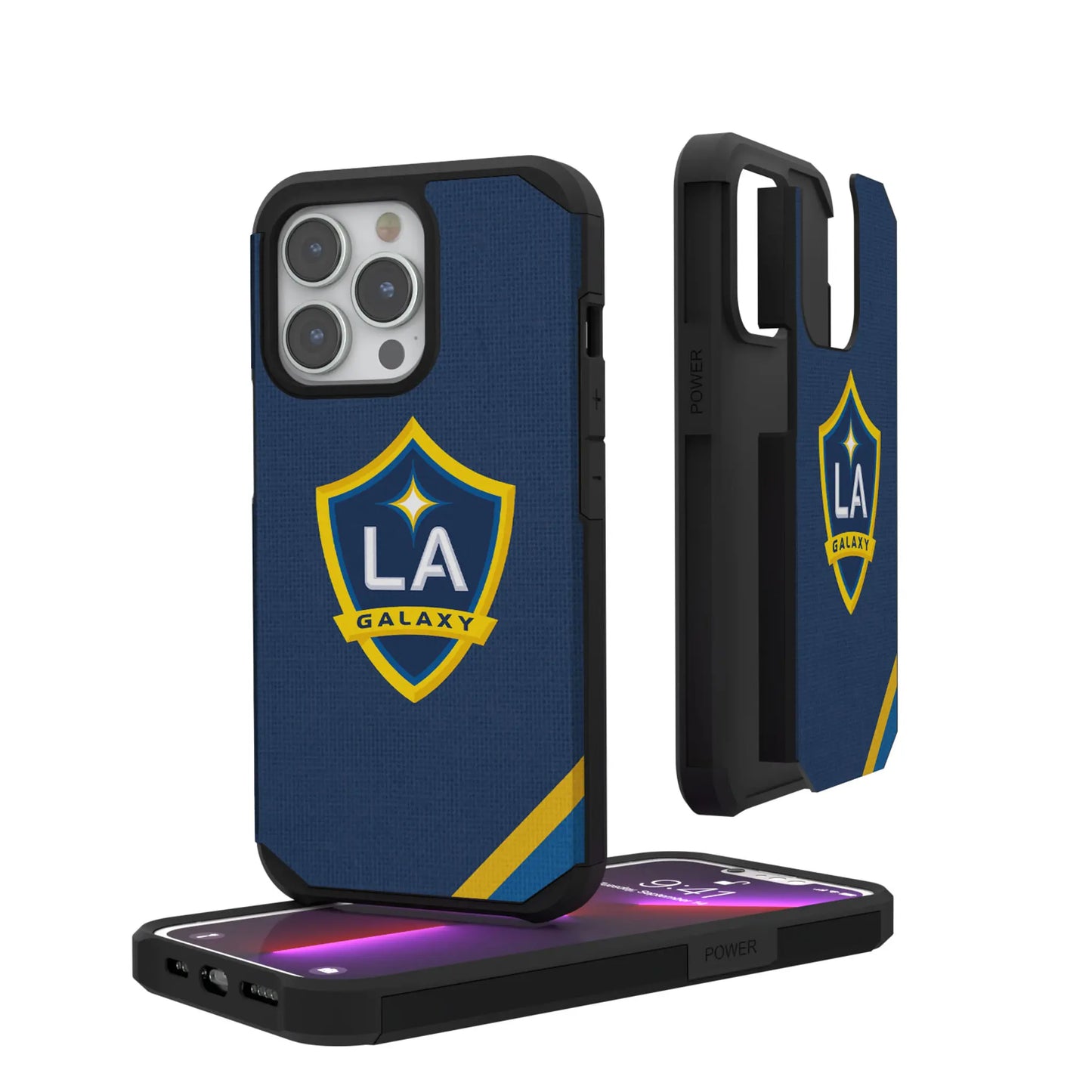 LA Galaxy Diagonal Stripe Rugged Phone Case for Apple iPhone