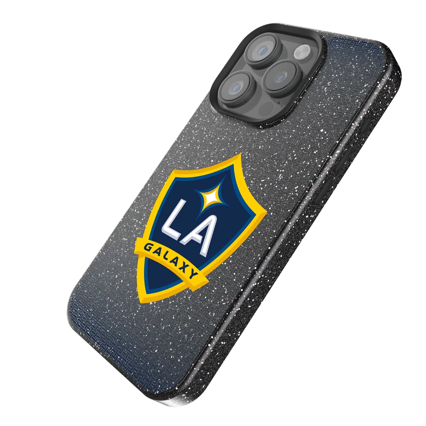 LA Galaxy Linen Black Bling Phone Case for Apple iPhone