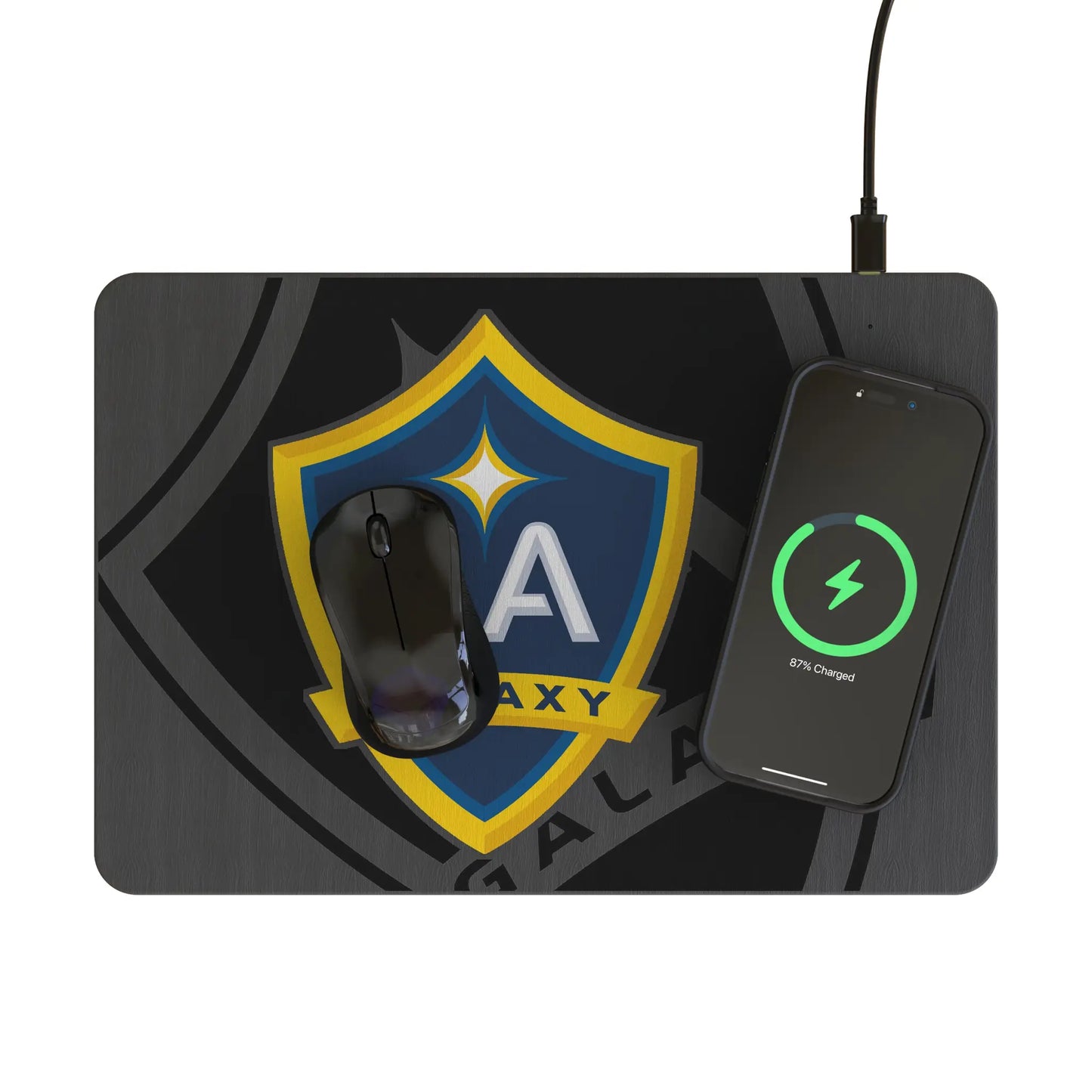 LA Galaxy Monocolor Tilt 15-Watt Wireless Charger and Mouse Pad