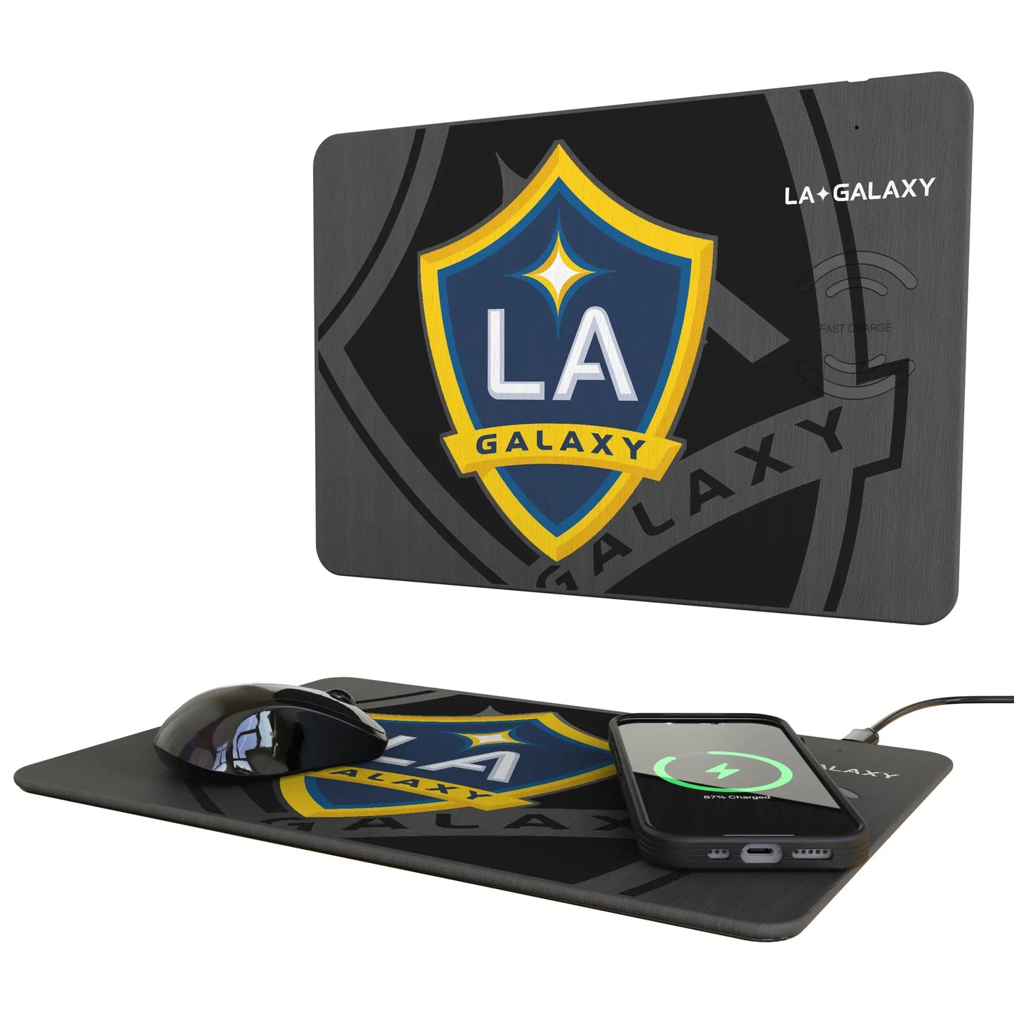 LA Galaxy Monocolor Tilt 15-Watt Wireless Charger and Mouse Pad