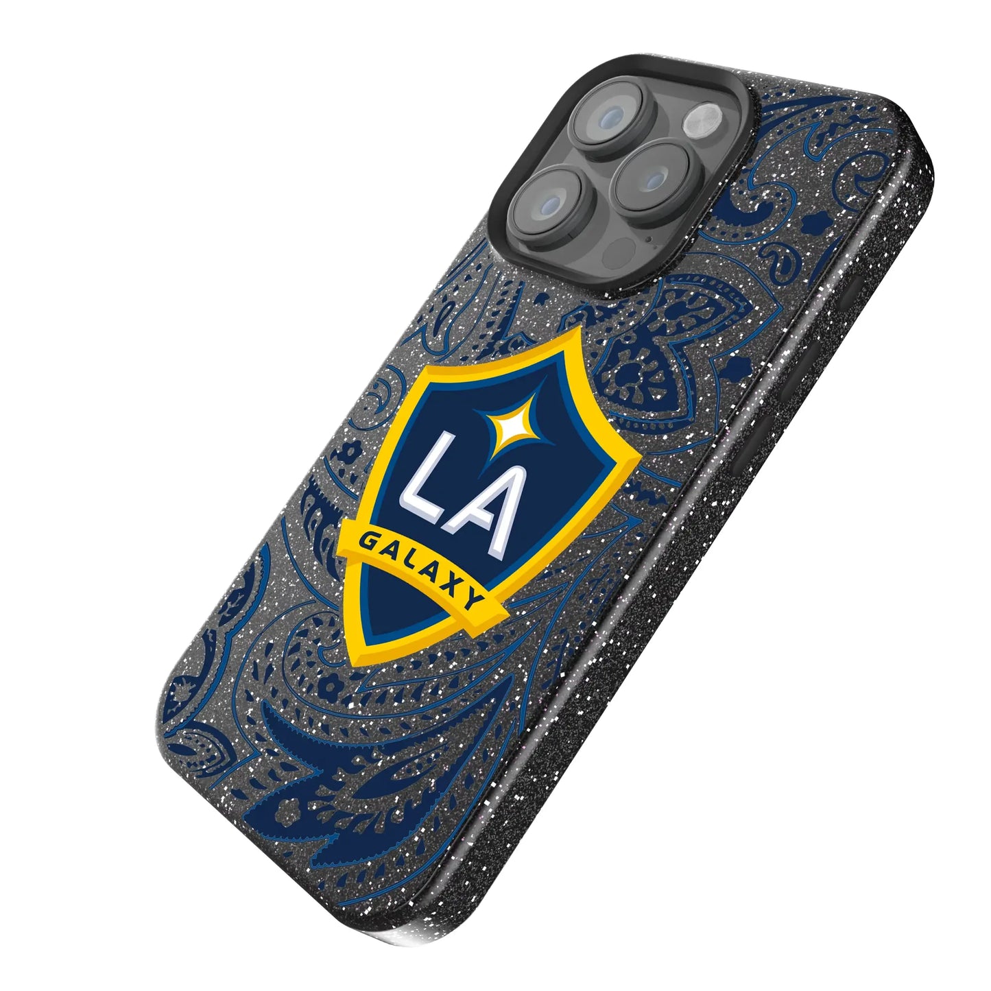 LA Galaxy Paisley Black Bling Phone Case for Apple iPhone
