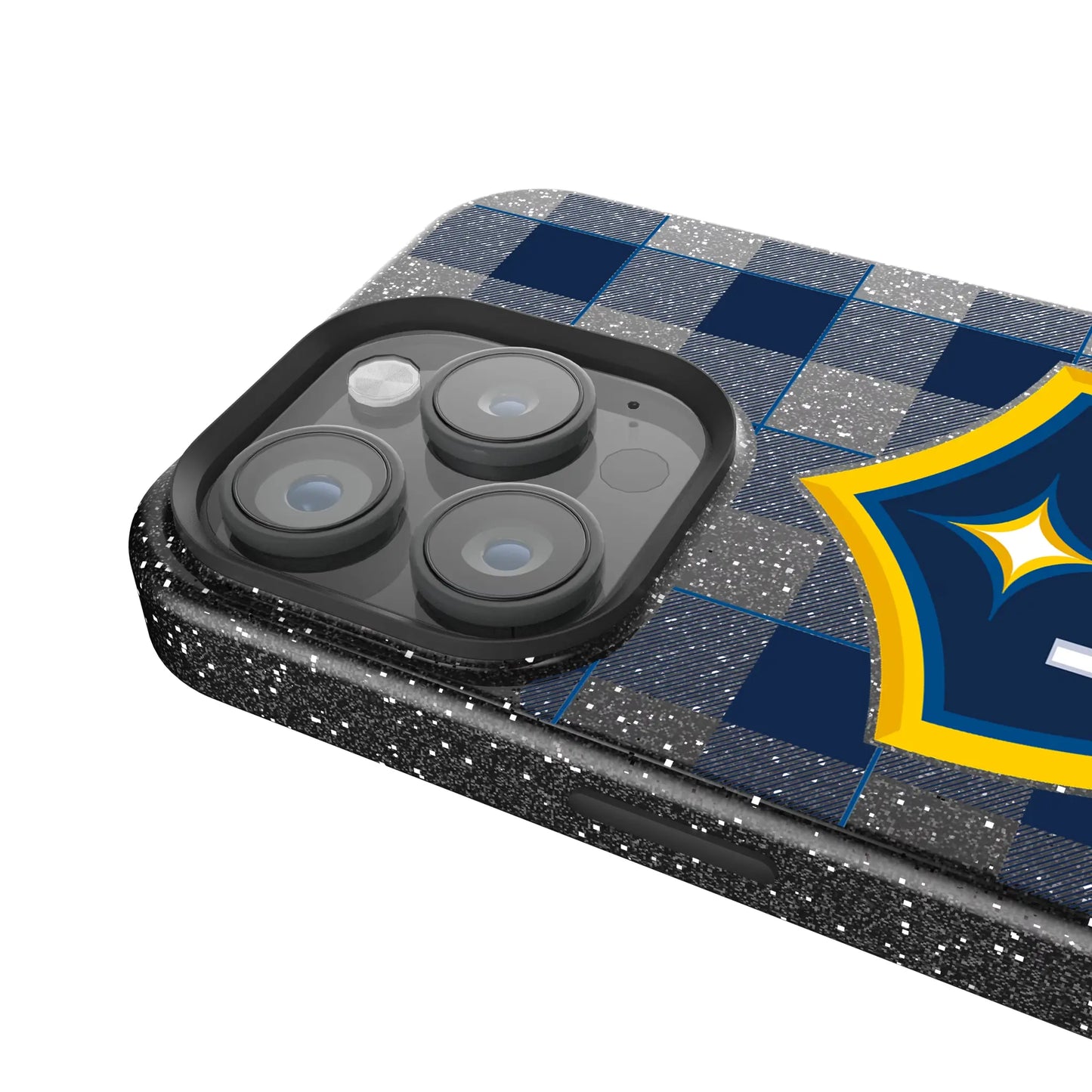 LA Galaxy Plaid Black Bling Phone Case for Apple iPhone