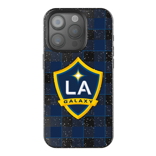 LA Galaxy Plaid Black Bling Phone Case for Apple iPhone