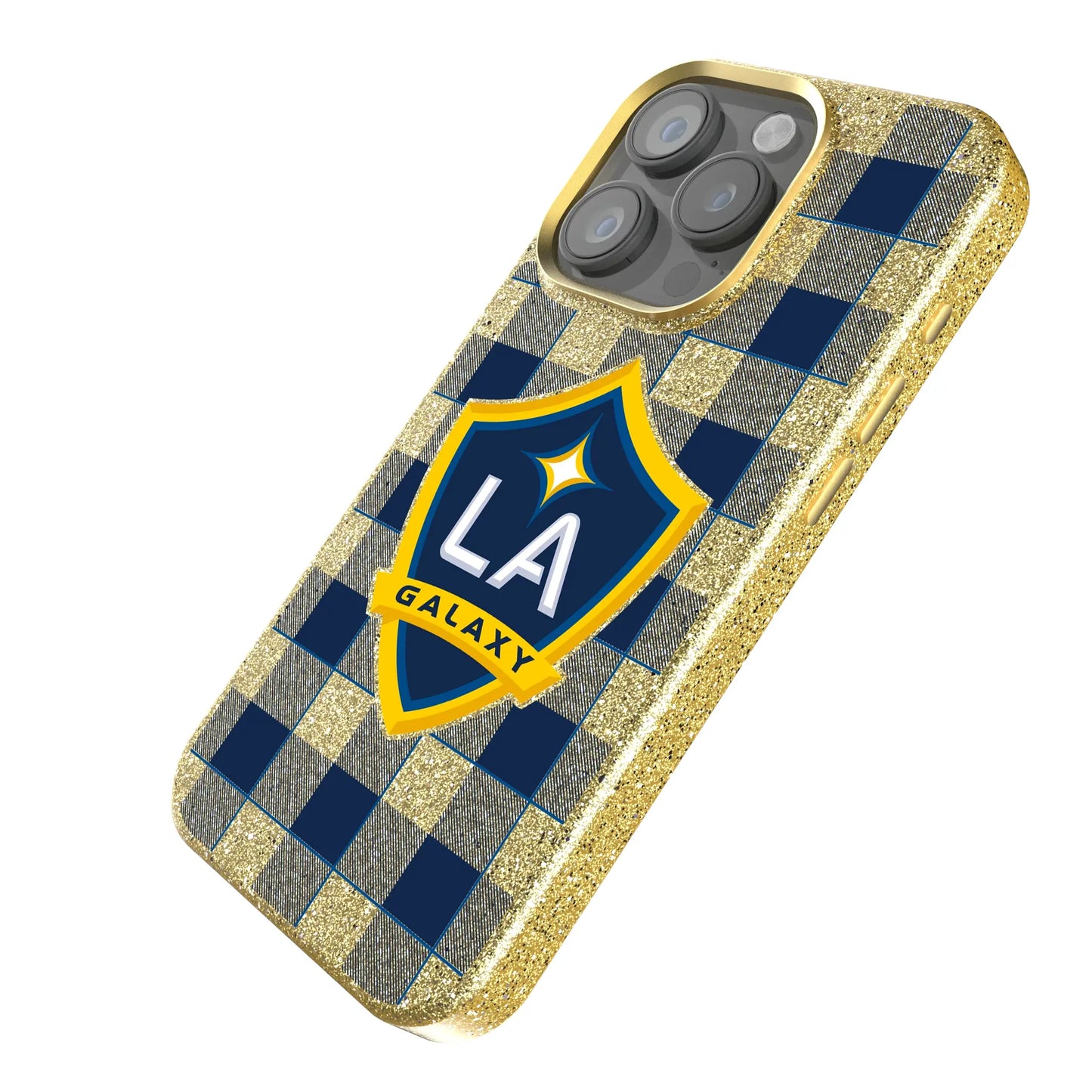 LA Galaxy Plaid Bling Phone Case for Apple iPhone