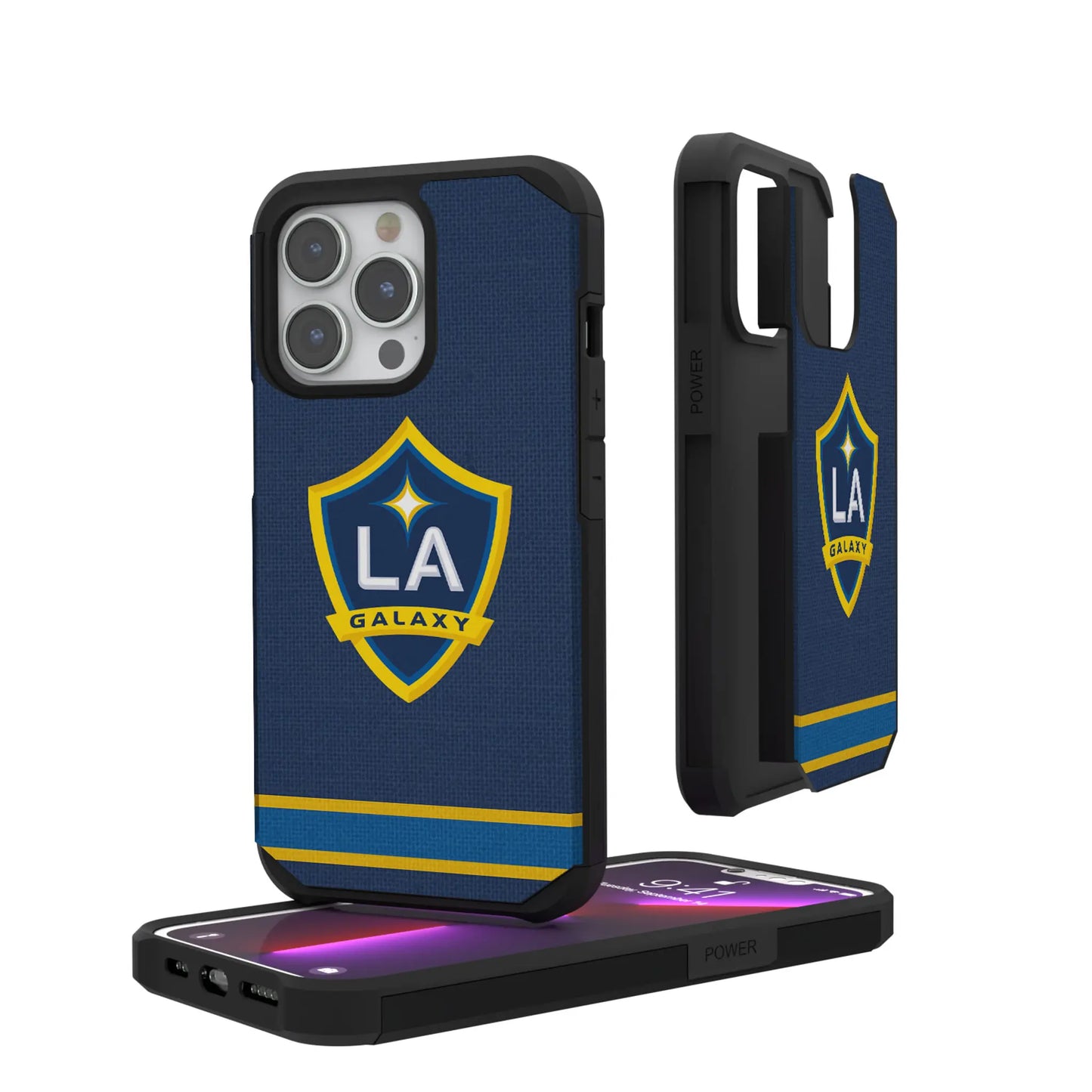 LA Galaxy Stripe Rugged Phone Case for Apple iPhone