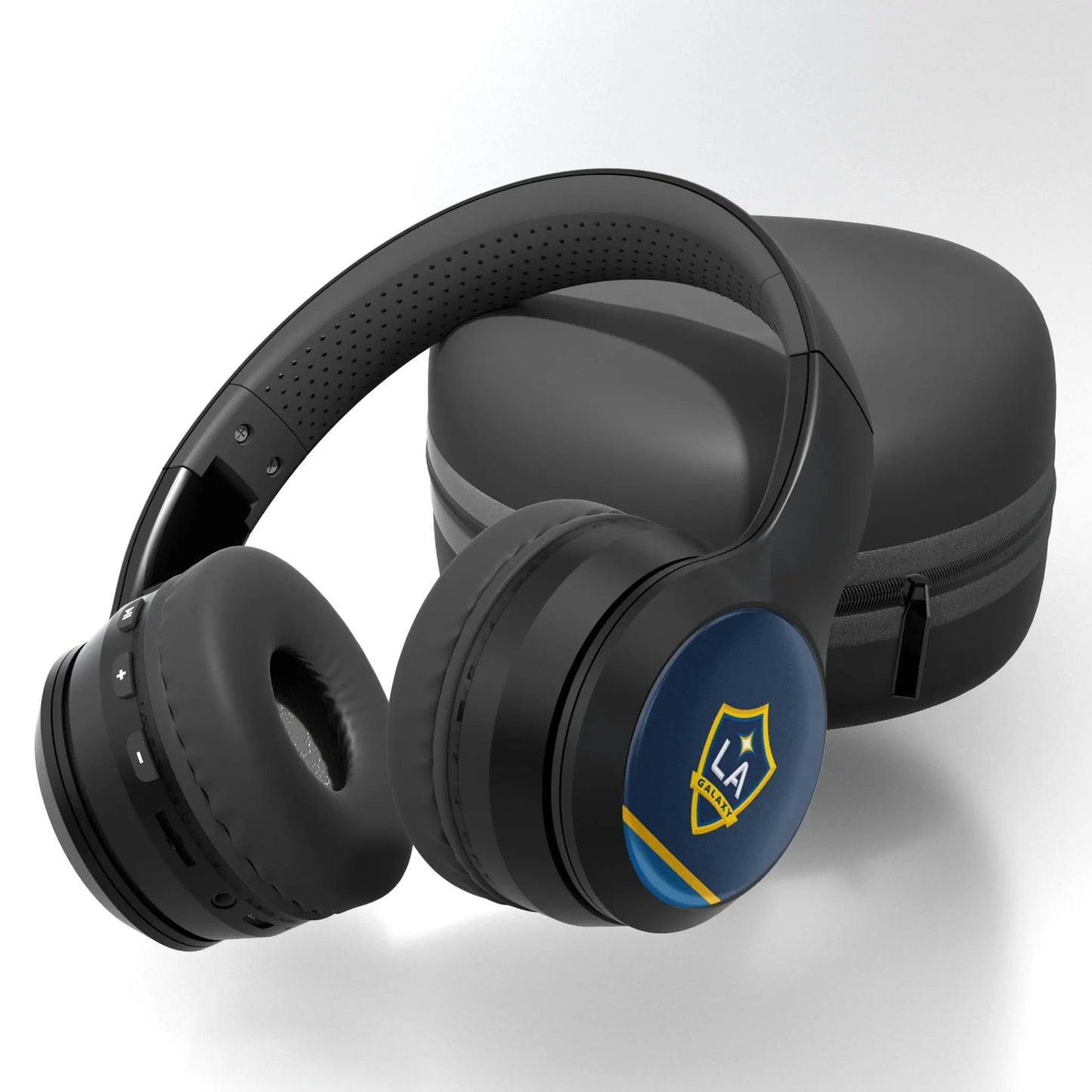 LA Galaxy Stripe Wireless Over-Ear BT Headphones With Case