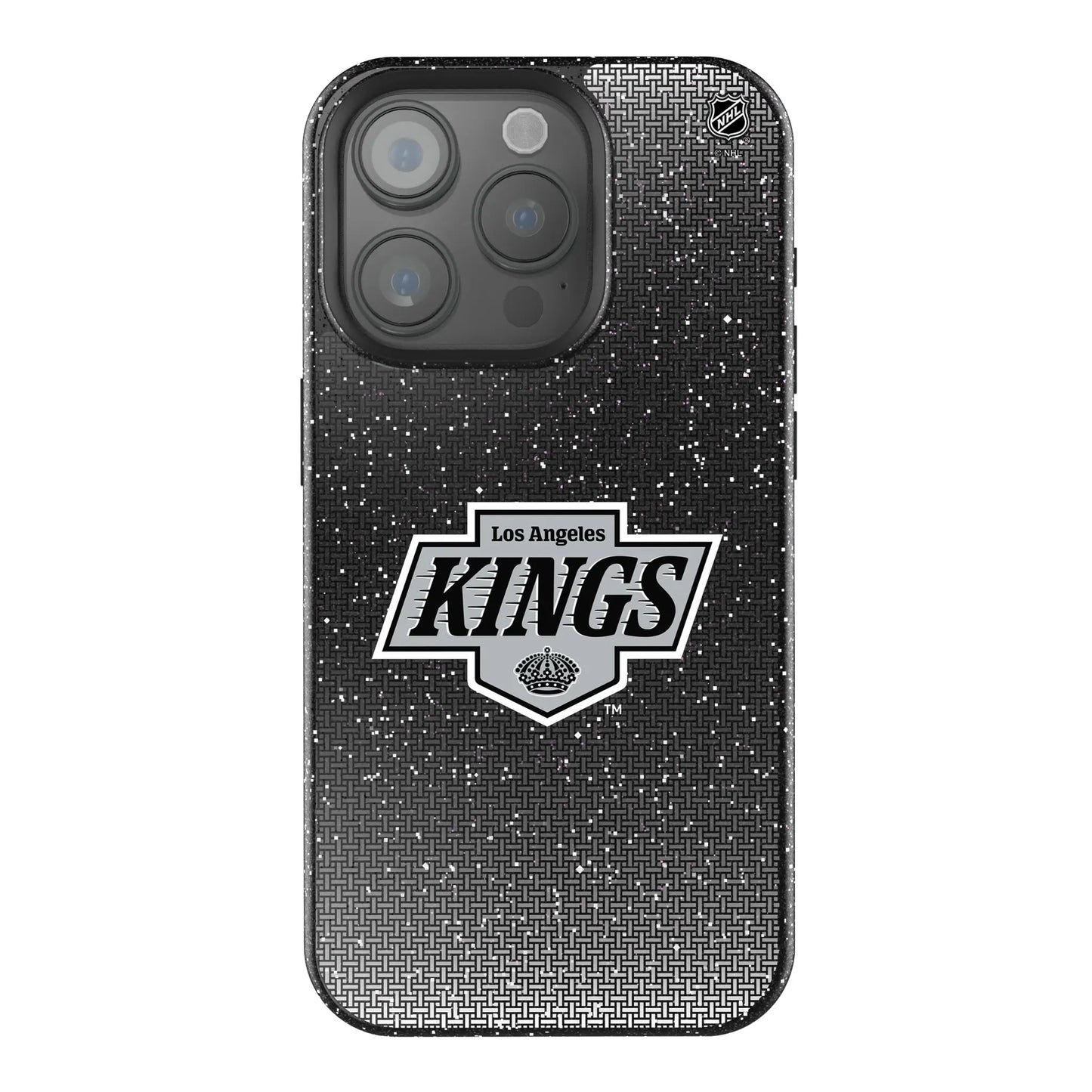 LA Kings Linen Black Bling Phone Case for Apple iPhone