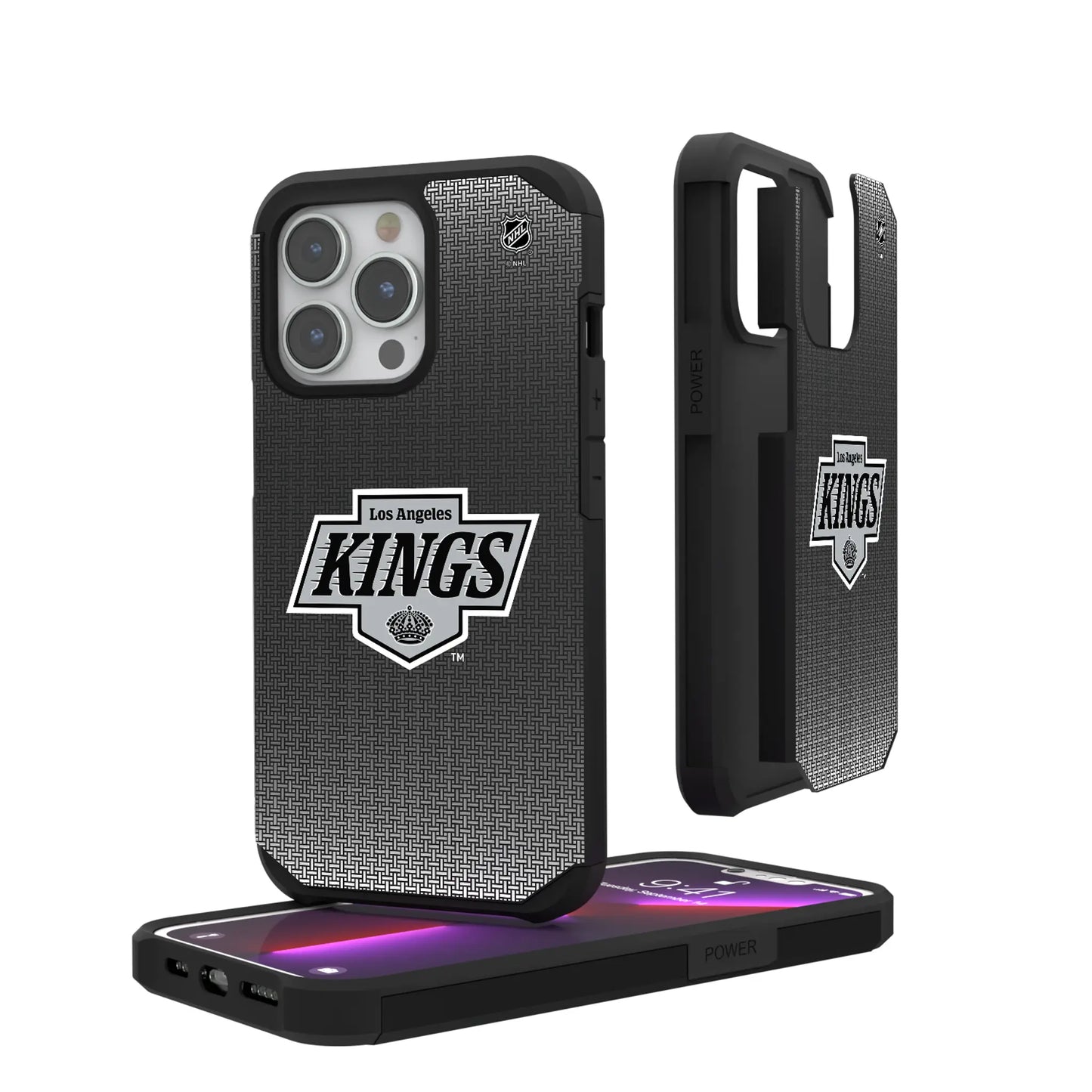LA Kings Linen Rugged Phone Case for Apple iPhone