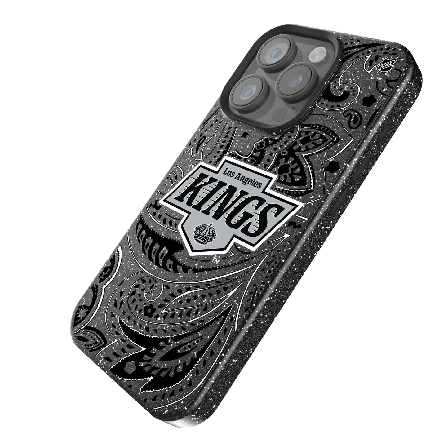 LA Kings Paisley Black Bling Phone Case for Apple iPhone