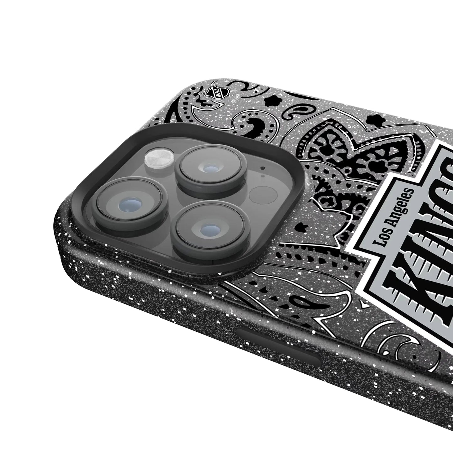 LA Kings Paisley Black Bling Phone Case for Apple iPhone