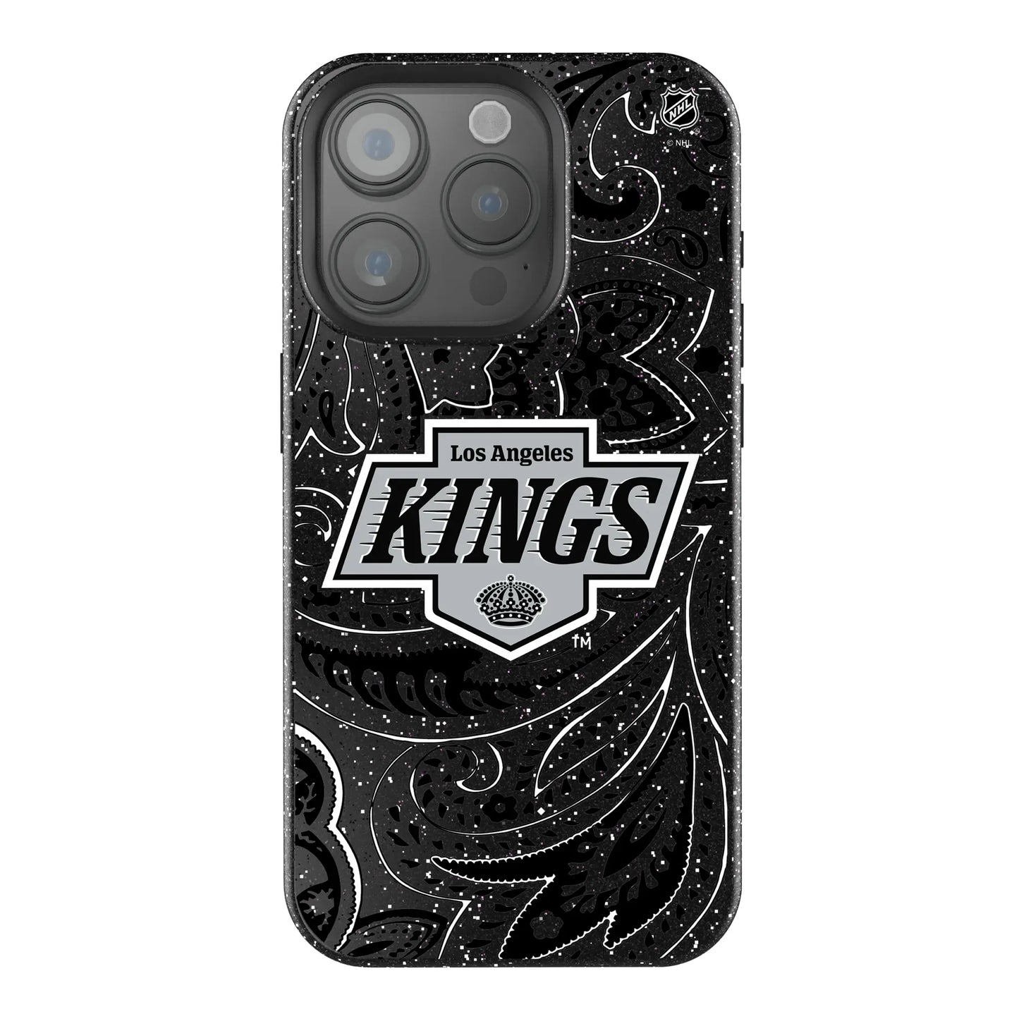 LA Kings Paisley Black Bling Phone Case for Apple iPhone