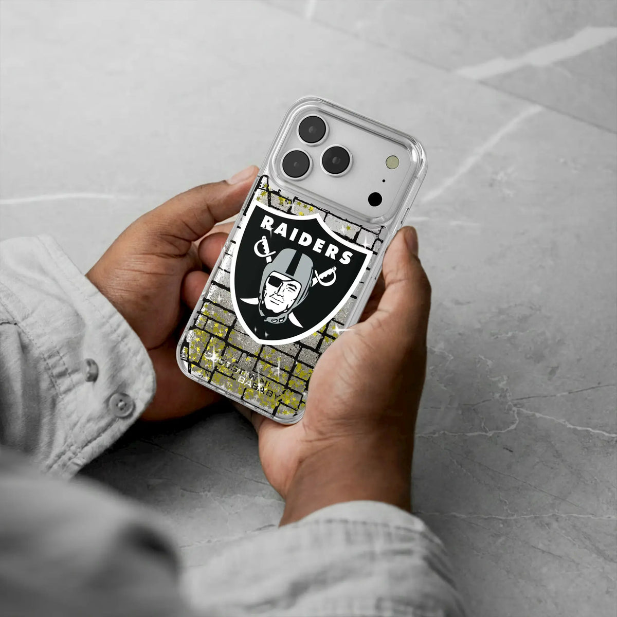 Las Vegas Raiders Brick Glitter Phone Case for Apple iPhone