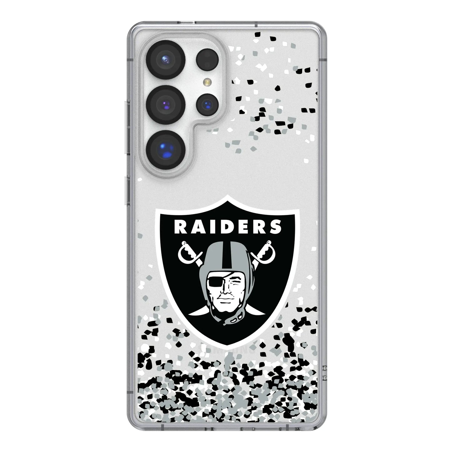 Las Vegas Raiders Confetti Clear Phone Case for Samsung Galaxy
