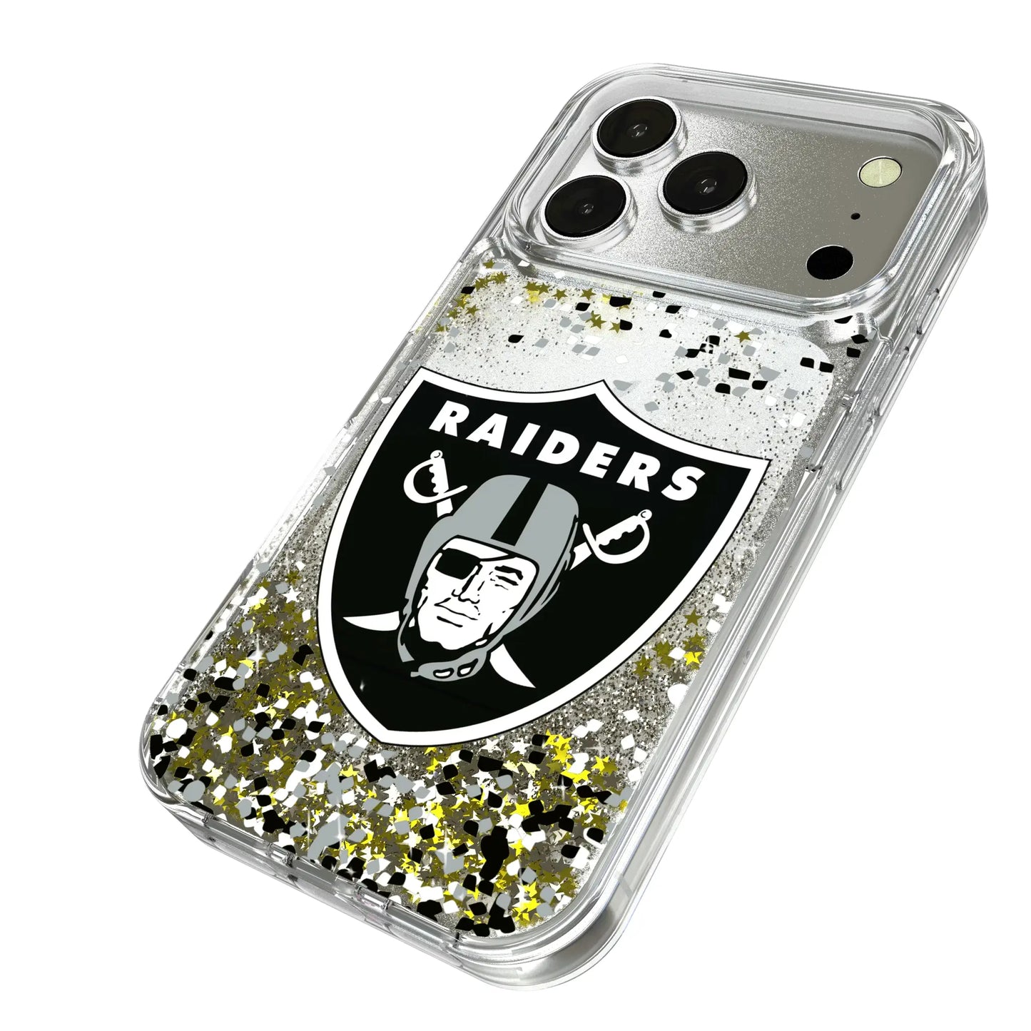 Las Vegas Raiders Confetti Glitter Phone Case for Apple iPhone