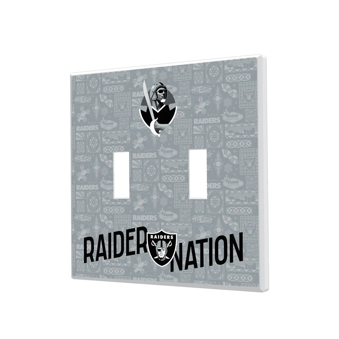 Las Vegas Raiders Deco Hidden-Screw Light Switch Plate