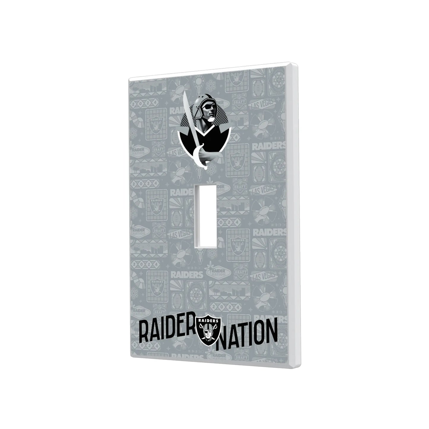 Las Vegas Raiders Deco Hidden-Screw Light Switch Plate
